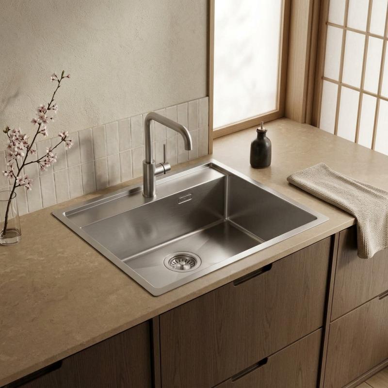 Pure.Sink Luxion RVS spoelbak 51x50 cm Tapwing met kraangatbank PLX5150T-02